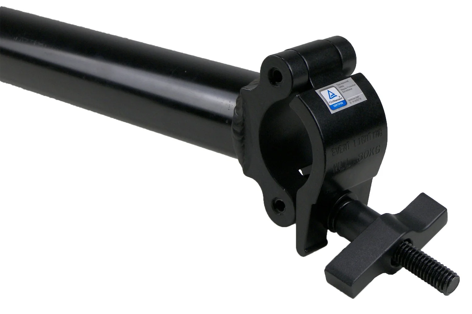 BOOMARM105B - 0.5m Boom Arm Pole with Single Pipe Clamp (Black) - Image 2